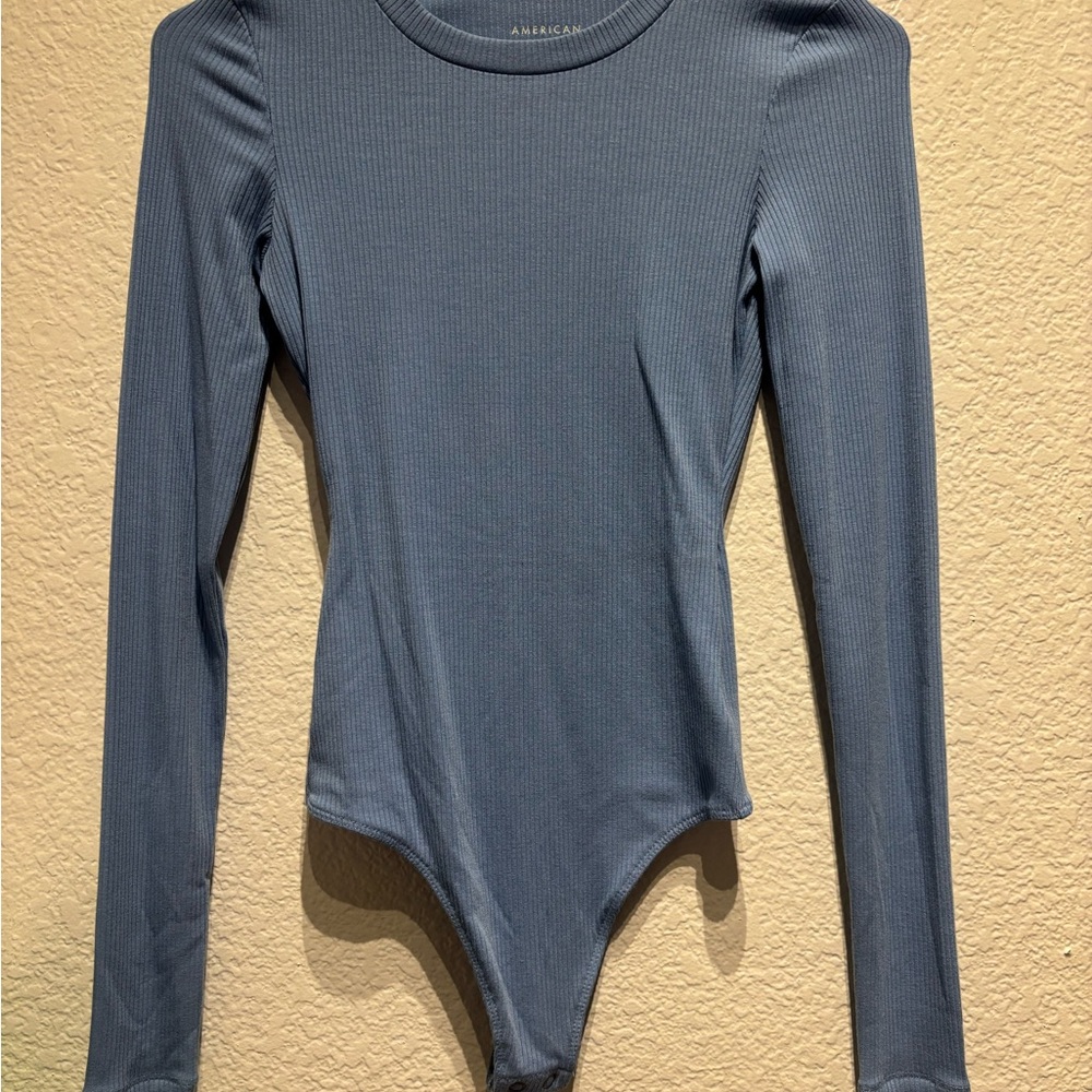 American Eagle Outfitters Ribbed Top in Blue